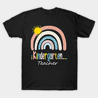 Kindergarten Teacher Boho Rainbow Back To School T-Shirt